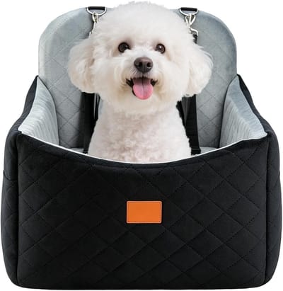 Honden autostoel - Reisbed hond - Veilig reizen - Dubbelzijdig kussen - 38 x 22 x 19 cm - Zwart