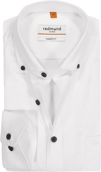 Redmond modern fit overhemd - Oxford - wit