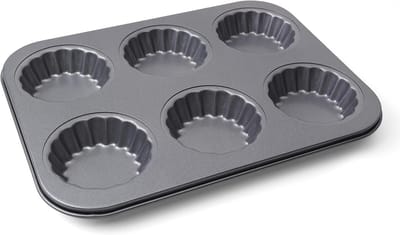 Set van 6 Mini Taartvormen (7 cm) - Antiaanbak Laag - Herbruikbare Quiche & Kaasvormen