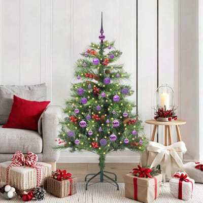 vidaXL - Kunstkerstboom - 150 - LED's - Warmwit - PVC - en - Metalen - Groen