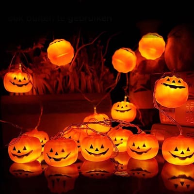 Halloween Lichtsnoer – 1,5M – 10 Pompoen Lampjes – LED Slinger - Decoratie - Lichtslinger - Lichtjes LED