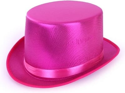 Partyxplosion Hoge verkleed hoed - metallic roze - volwassenen - klassiek model