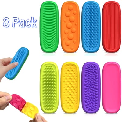 8/16 Pak Fidget Speelgoed Kinderen Kalmeerstrips Sensorisch Speelgoed voor Kinderen met Autisme, Textuur Zuigspeelgoed Zorgsteen om tot Rust te Komen blue