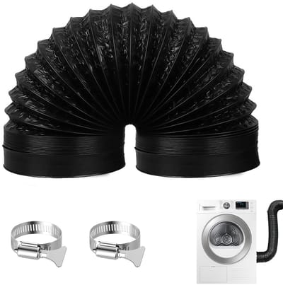 Dailygoods- Afvoerslang 100 mm - Flexibele Slang - 2 Meter - Aluminium - Vaatwasser/Condensdroger - Inclusief Slangklemmen - Ventilatieslang