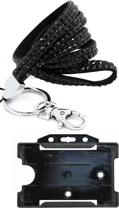 Kaarthouder Lanyard - Badgehouder Clip - Werk Identificatie - Met Metalen Clip - 86 x 54 cm - Zwart