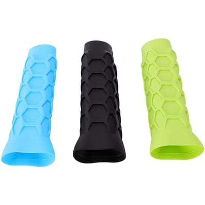 3 stuks Paddle Grip Cover Zwart Blauw Groen Honingraat Siliconen Racket Anti Slip Schokabsorberende Handgreephoes black