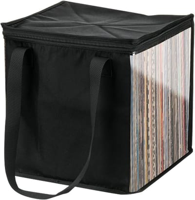 Opbergdoos voor LP Vinyl Platen - Zwarte Hoes voor 50x 12 Inch Albums met Handvat
