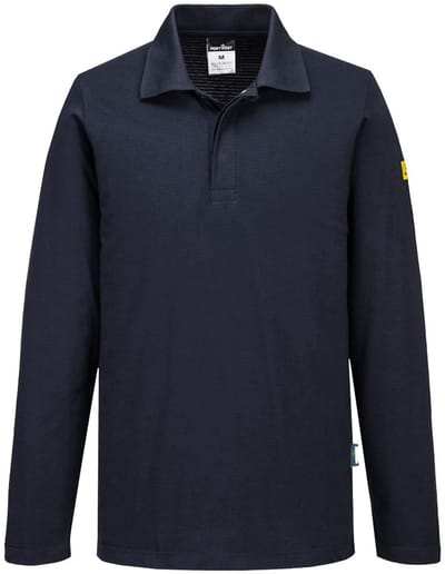 Portwest Anti-statische ESD Polo Lange Mouw AS23 - Marine - 5XL