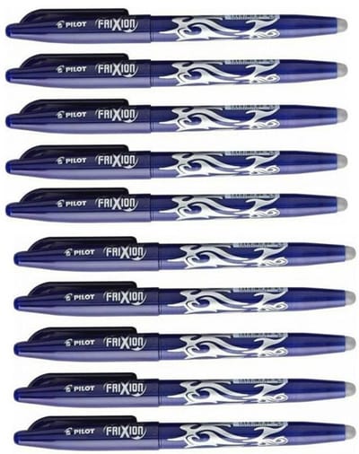 Uitwisbare Pennen - Rollerball Pennen - Teksten Corrigeren - Direct Uitwisbaar - 10 Stuks - Blauw