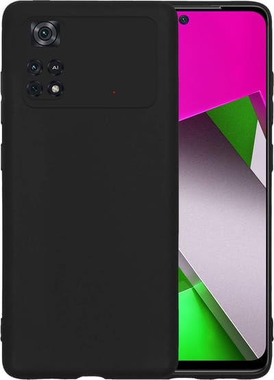 Hoesje - Geschikt voor Xiaomi Poco X4 Pro 5G - Sterk & Shockproof - Hoes Cover - Siliconen Case - Telefoonhoesjes - Zwart