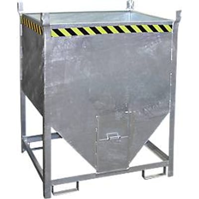 Bauer silocontainer SGS 100, met schuifpoort, L 1000 x B 1200 x H 1495 mm, 1 m³, tot 1500 kg, staal, thermisch verzinkt