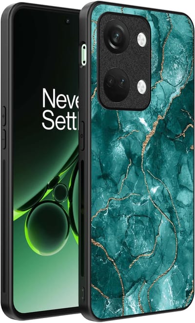 Smartphonica Telefoonhoesje Geschikt voor OnePlus Nord 3 met marmer opdruk - TPU backcover case marble design - Goud Groen geschikt voor OnePlus Nord 3