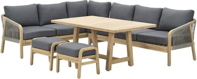 Santos lounge-diningset-5-dlg-links-acacia white wash-dgrijs-mgrey