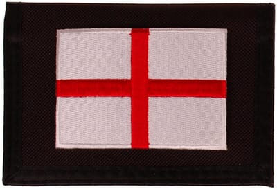 Portemonnee zwart 14x10cm - Vlag Engels St Georges Cross - 8x6cm
