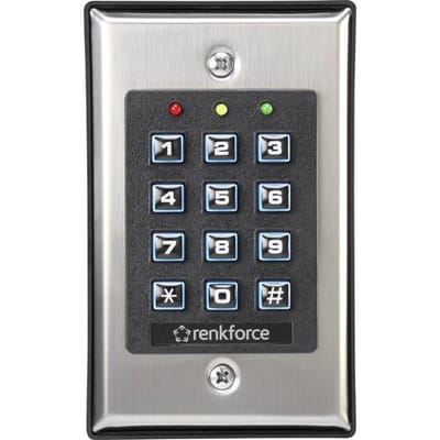 Renkforce 1582597 Codeslot Oppervlakmontage, Inbouw (in muur) Met verlicht toetsenbord