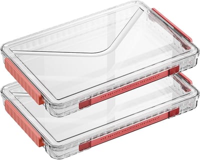 Transparante opbergdoos met vergrendelbare deksels, stapelbare projectdoos, organizer voor kantoor en school, plastic opslagoplossing, documenten en tijdschriften organiseren