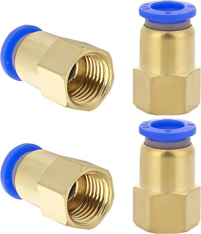 Pneumatische Messing Koppeling 4 Stuks, 1/4 Inch PT Vrouwelijke Draad naar 8mm Buis, Snelle Koppeling Adapter voor Luchtcompressoren en Pneumatische Systemen