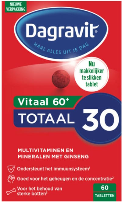 Dagravit Vitaal 60+ Multivitaminen - 3 x 60 tabletten - Voordeelverpakking