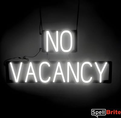 NO VACANCY - Lichtreclame Neon LED bord verlicht | SpellBrite | 76 x 38 cm | 6 Dimstanden - 8 Lichtanimaties | Reclamebord neon verlichting