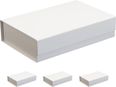 Opvouwbare Cadeaudozen - Geschenkdozen Set - Feestelijke Verpakking - Magnetische Sluiting - 29 x 19 x 5 cm - Wit