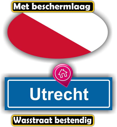 Jerma - Utrecht - Auto - Sticker - set 2 - Ovaal 13x7 cm - rechthoek 13x6 cm - Zelfklevend - Vinyl
