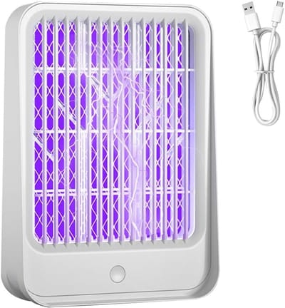 Elektrische Insectenbestrijdingslamp met USB Oplaadbare Batterij en 360° UV Technologie voor Binnen en Buiten, Ideaal voor Kamperen en Keukengebruik
