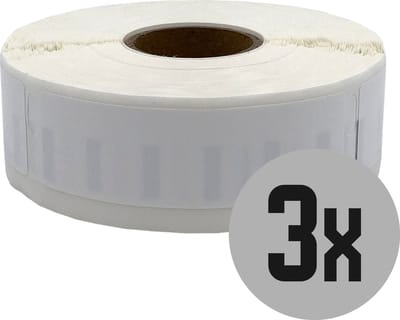 DULA Dymo Compatible labels - Wit - 1933085 - 2112284 - Duurzame barcode etiketten - 3 rollen - 64 x 19 mm - 450 labels per rol