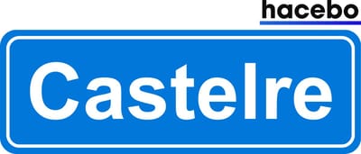 Hacebo - Plaatsnaam Sticker - 29x10 CM - Castelre sticker - Verkeersborden sticker - grappige cadeaus - Castelre
