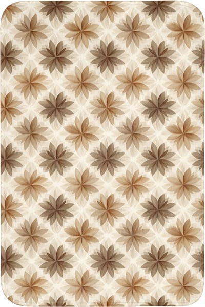 Badmat 60x90 cm - Antislip - Geografisch - Patroon - Bruin - Badmatten voor badkamer - Badkamermat - Douchemat - Badkamer mat