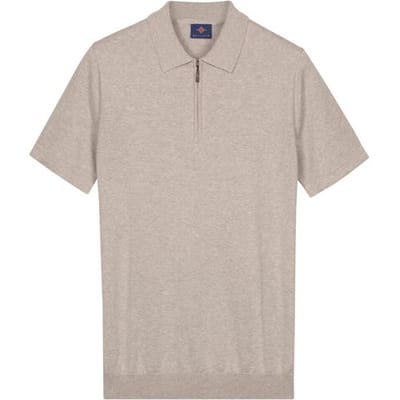 Baileys Polo Zip Collar Jersey Knit Short Sleeve Soft Grey / male