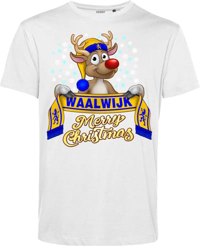 T-shirt Waalwijk | Foute Kersttrui Dames Heren | Kerstcadeau | RKC Waalwijk supporter | Wit | maat XS
