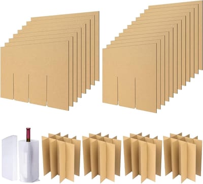 Verdelers Kits - Doos Indelers - Kwetsbaar Transport - Drievoudig Golfpapier - 4 Pakken 48 Zakjes - Bruin