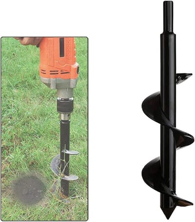 Stainless Steel Tuinboor voor Planten, Bomen en Heesters - Diepe Cultivatie Tool met 8 cm Diameter en 30 cm Lengte