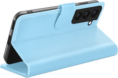 Zanae, Hoesje geschikt voor Samsung Galaxy S22 - Wallet Case & Stand, Hemelsblauw