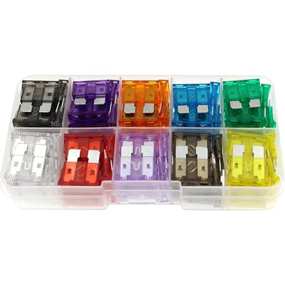 100 STKS Autozekeringen Assortiment Kit Blade-type Automotive Zekeringen Standaard & Mini Maat 100PCS blue