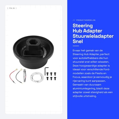 SnelShoppen - Stuurwiel Adapter, Auto Stuurwiel Hub Snelle Verander Adapter Kit voor Fiesta Focus Mondeo Mustang, Geschikt voor Diverse Auto's