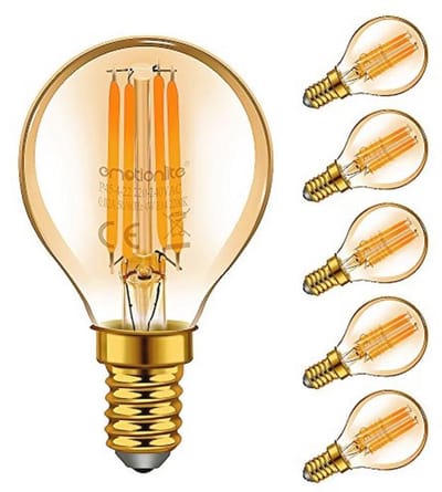 E14 LED Vintage Lamp - 6 Stuks Amber Gloeien, 4W (40W Equivalent), Energiezuinig, 2200K