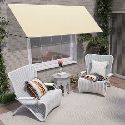 Markies Uitvalscherm Balkonzonwering Zonwering incl. Montagetoebehoren ideaal voor Ramen en Balkons - XXL - 350x145cm - Beige