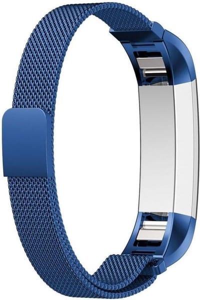 Milanees bandje geschikt voor Fitbit Alta - gemaakt van RVS - Band met magneetsluiting - KELERINO. - Blauw