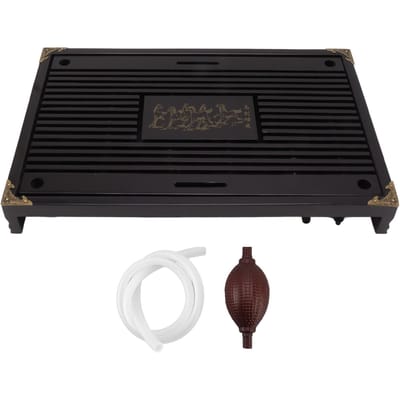 Eenvoudig Theeblad Lade Type Houten Drainage Wateropslag Gongfu Theetafel Set voor Thuis Zwart zwart
