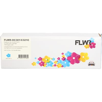 FLWR - Toners / Oki C301 / C321 / cyaan / Geschikt voor Oki