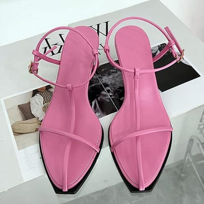 Liyke Zomer Casual Gezellige Gladiator Sandalen Dames Schoenen Lage Hakken Mode Groen Smalle Band Open Teen Gesp Band Sandalias Mujer 36 roze