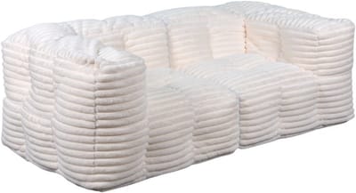 Bananair - Modulaire Bank 3-zits - Modulaire Sofa - Rib imitatiebont - 90x180 cm - Wit