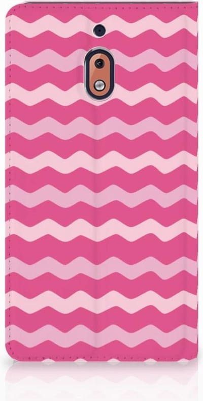 Nokia 2.1 2018 Hoesje met Magneet Waves Pink
