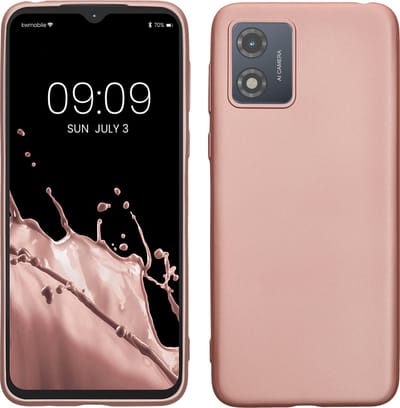 kwmobile telefoonhoesje geschikt voor Motorola Moto E13 - Hoesje voor smartphone - Back cover in metallic roségoud
