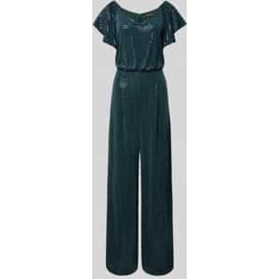 Glanzende jumpsuit met V-hals