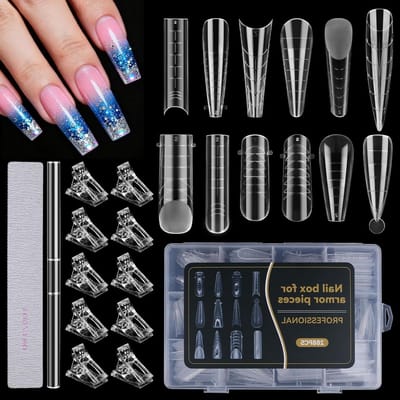 Dual Nail Forms Set - 288 stuks - Nagelverlenging in 12 stijlen - Nagelgel vormen - Met nagelborstel, nageltipclip en nagelvijl - Voor polygel extensie manicure