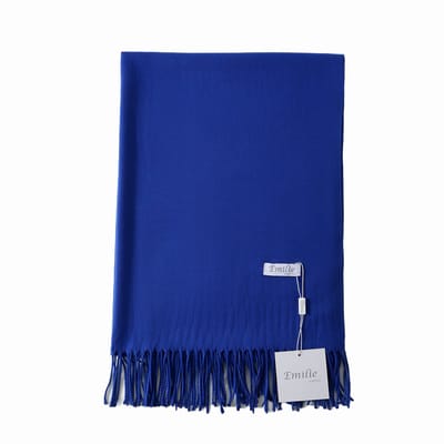 Emilie Collection - sjaal - omslagdoek - pashmina - kobaltblauw - 180X60CM - 100% Gerecycled polyester