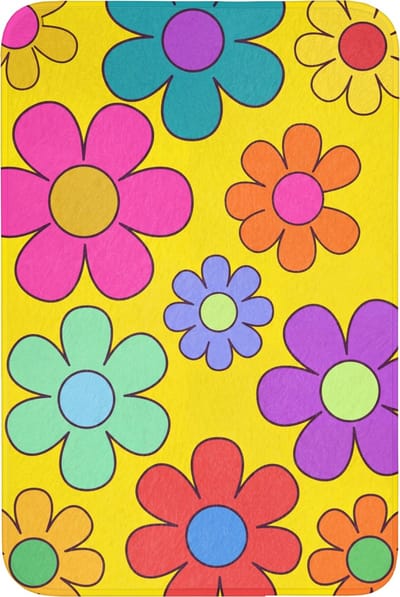 Badmat 60x90 cm - Antislip - Bloemen - Illustratie - Kleurrijk - Badmatten voor badkamer - Badkamermat - Douchemat - Badkamer mat