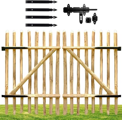Houten Tuinpoort - Erfpoort Schapenhek - Toegang Creëren - Milieuvriendelijk Hazelaar - 100 cm Breed